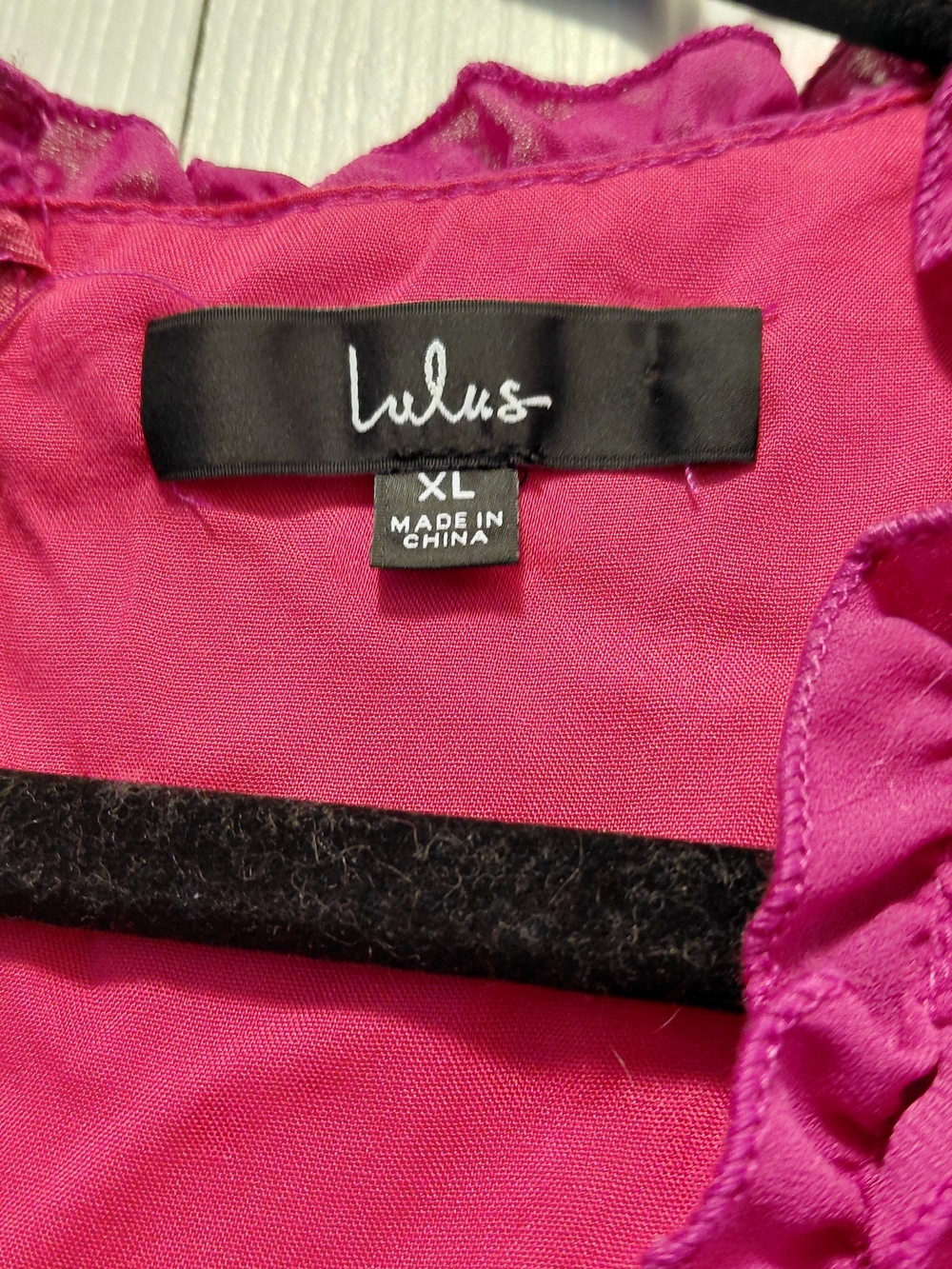 Lulu's Hot Pink Ruffle Trim Blouse - Picture 3 of 3